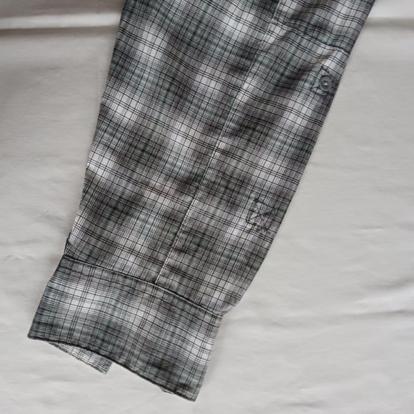 Mens Shirt Wrangler Fishing Outdoor Series Size XL Regular Fit Gray Plaid Vented - Picture 6 of 8